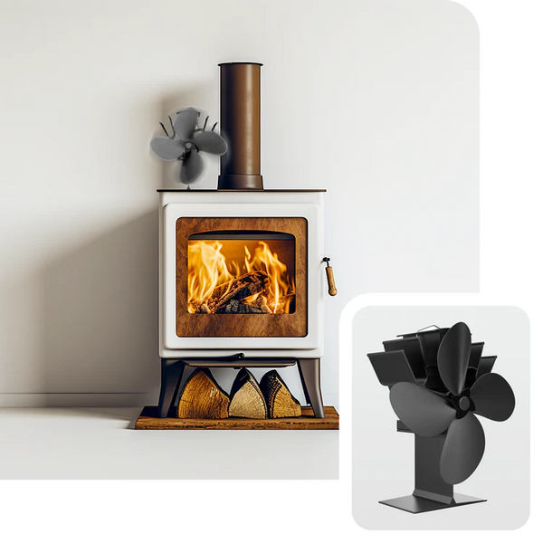"Elevate Your Home Heating with the Safe and Quiet Fireplace and Wood Stove Fan"