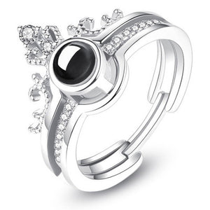 Crown Projection Combination Ring Women's Detachable And Cube Ring Box