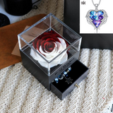 Valentines Day Gift Women Rose Jewelry Box Dried Flower Real Flowers Eternal Roses In Box