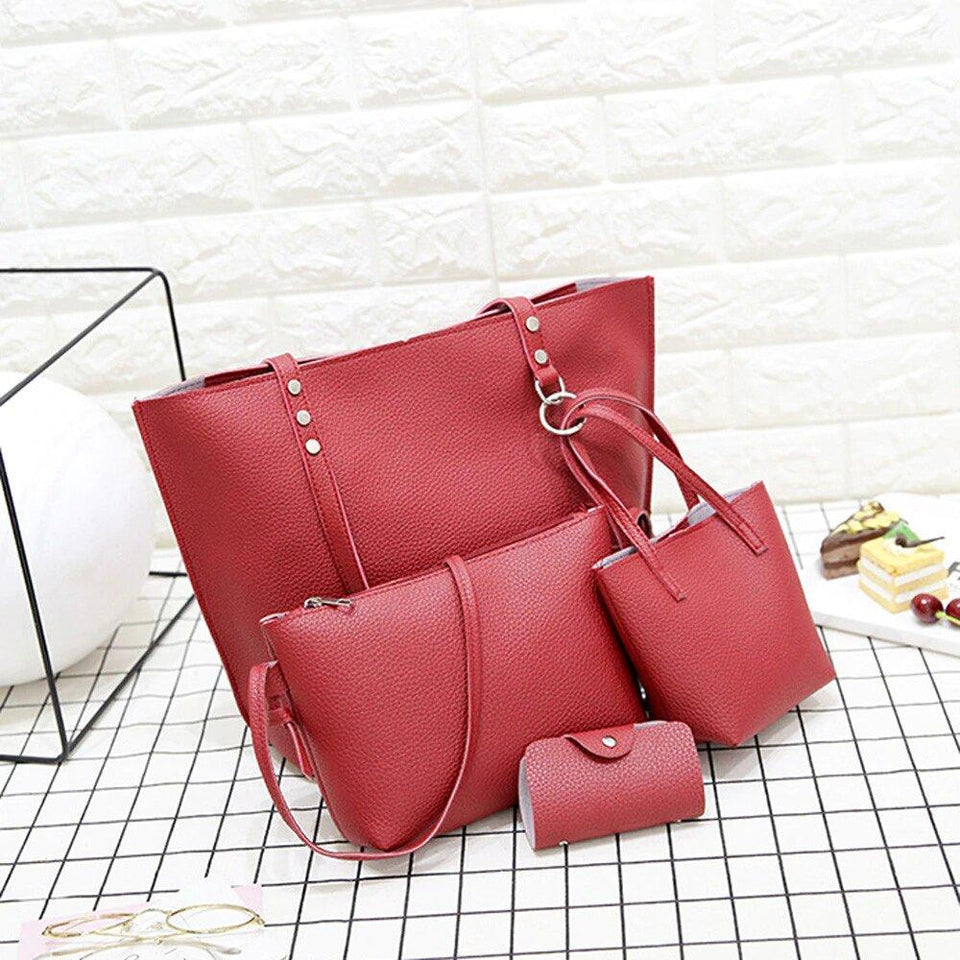 4pcs/set Leather Handbag