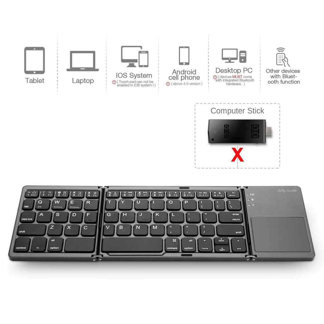 Foldable Wireless Touchpad Keyboard