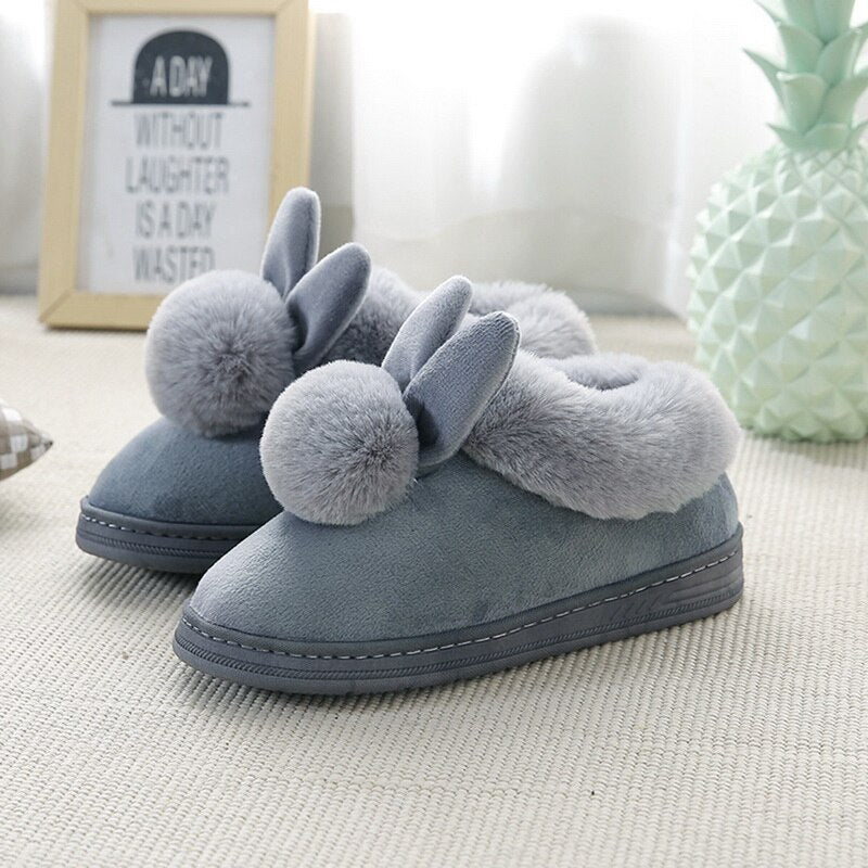 KOMAMY Plush Bunny Rabbit Warm Slippers