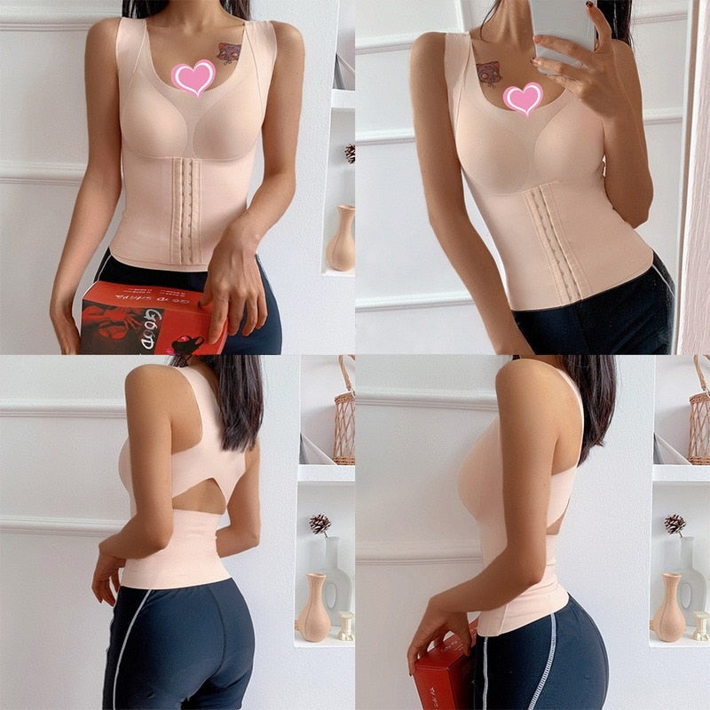 4-in-1 Waist Buttoned Bra Shapewear