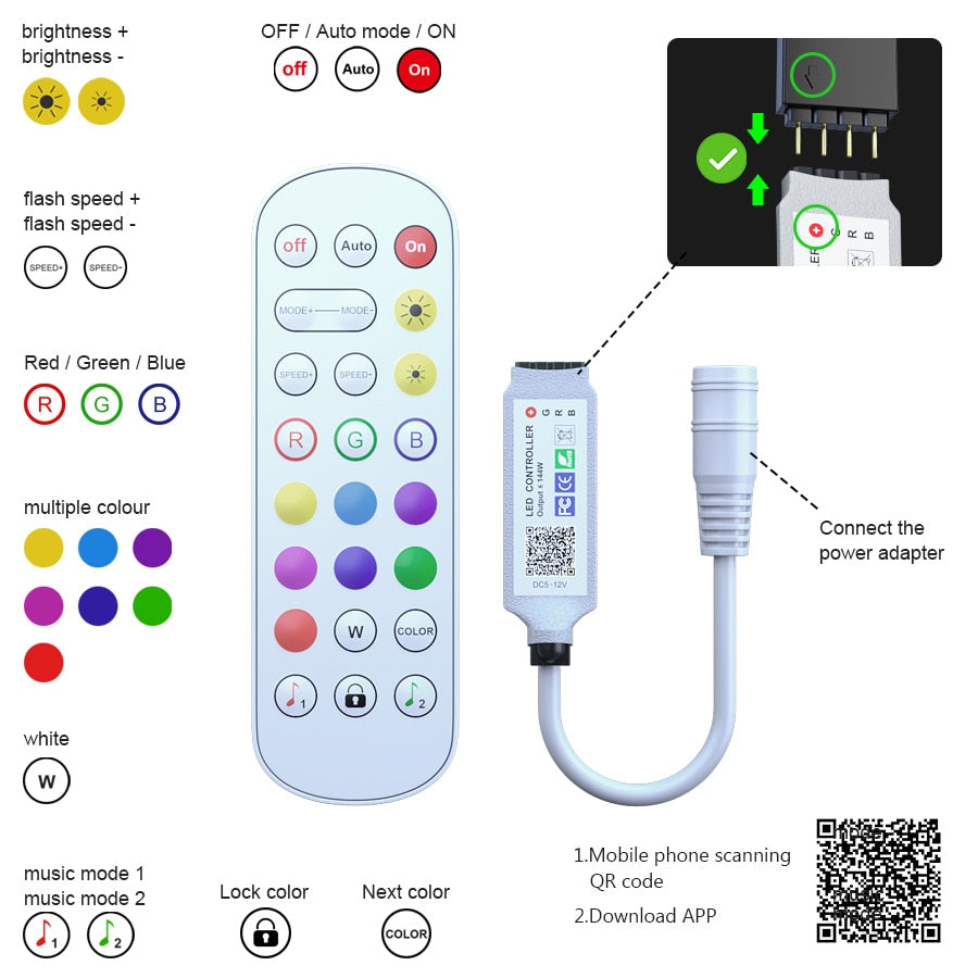LED LIGHT STRIP With Phone Bluetooth APP For Christmas