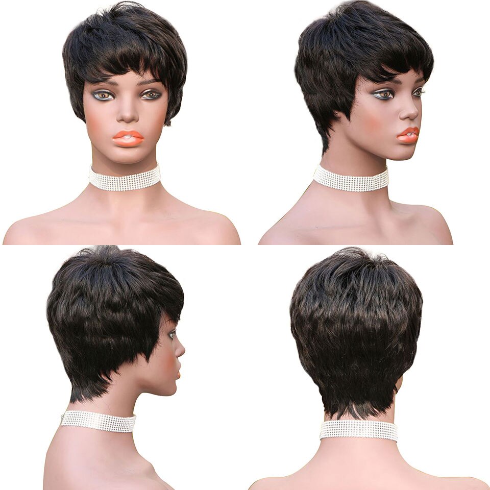 MARINA  WIG Short Pixie Cut Wigs Brazilian Wave Bob Human Hair Wigs Remy Hair Boy Cut Wig
