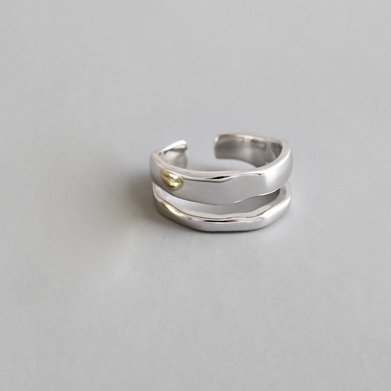 Double Row Geometric Adjustable Ring Posted