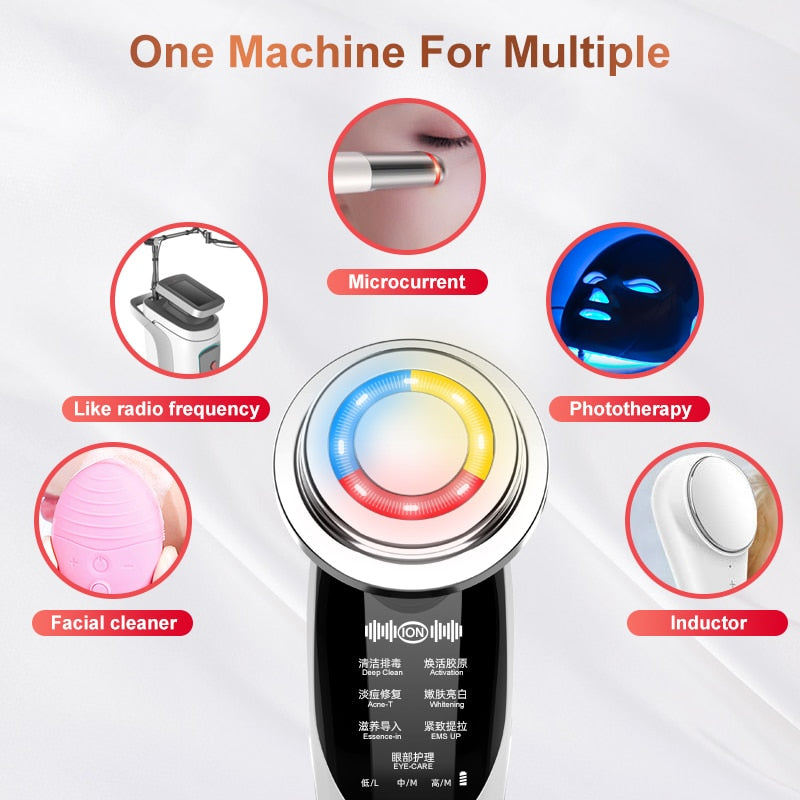 7in1 Face Massager RF Microcurrent Mesotherapy