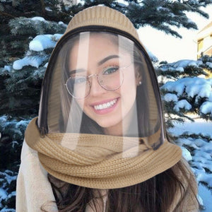 Full Face Mask Outdoor Sports Headwear Scarves Transparent Hooded Sdult Hat Winter Scarf Warm Full Face Scarf Cycling Scarves