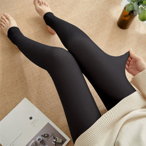 Flawless Legs Fake Translucent Warm Plush Lined Elastic Leggings