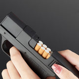Gun Cigarette Case with Torch Lighter