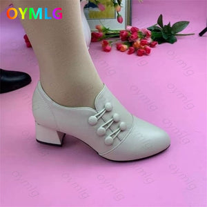 Women's Warm Side Button Leather Ankle Boots