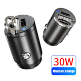 Mini Stealth USB/USB-C Car Quick Charger