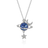 Moon & Stars Planet Necklace